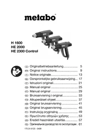 Notice METABO HE 2000 Pistolet thermique