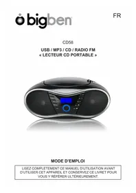 Notice BIGBEN INTERACTIVE CD 58 NMP 3 USB Lecteur/enregistreur de cd