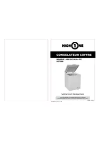 Notice HIGH ONE HIG CC 98 A+ FC Congélateur