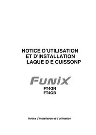 Notice FUNIX FT4GN Cuisinière