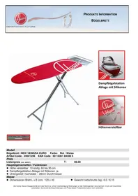 Notice HOOVER VENEZIA Table de repassage