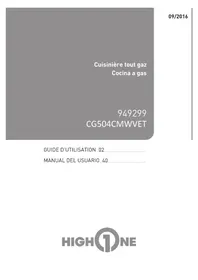 Notice HIGH ONE CG504WM WVET Cuisinière