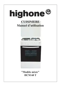 Notice HIGH ONE HCM 60 T Cuisinière