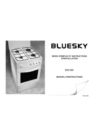 Notice BLUESKY BCG 602 Cuisinière