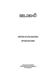 Notice Beldeko BTV2ZF01VNO Cuisinière