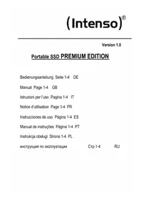 Notice INTENSO 128GB PREMIUM Disque dur externe