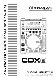 Notice Audiophony CDX6 Lecteur/enregistreur de cd