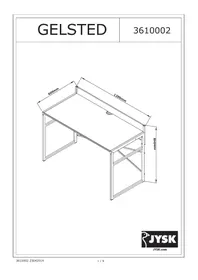 Notice JYSK GELSTED (120X84X60) Bureau