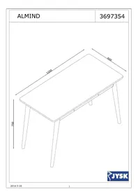 Notice JYSK ALMIND (120X75X60) Bureau