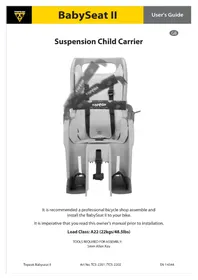 Notice Topeak BABYSEAT II Siège vélo enfant