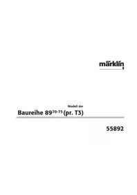 Notice Märklin 55892 BR 89.7075 DRG TANK Modelbouw