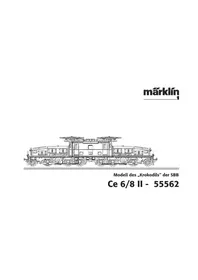 Notice Märklin 55562 CE 68 II SBB ELECTRIC FREIGHT Modelbouw