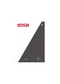 Notice HILTI PDE Telêmetro