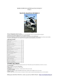 Notice Baotian BT49QT9 Scooter