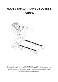 Notice Techness RUN 1000 Tapis de course