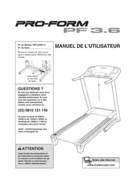 Notice Pro-form PF 3.6 Tapis de course