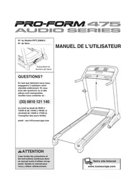 Notice Pro-form AUDIO SERIES 475 Tapis de course