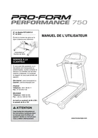 Notice Pro-form PERFORMANCE 750 Tapis de course