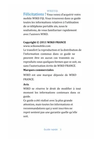 Notice WIKO FIJI Smartphone