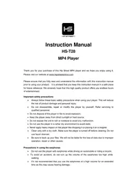 Notice Hipstreet HST28 Mp3 player
