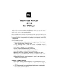 Notice Hipstreet HST010 Mp3 player