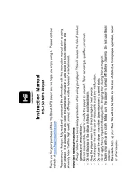 Notice Hipstreet HS750 Mp3 player