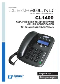 Notice GEEMARC CL1400 Téléphone de bureau