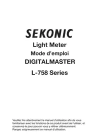 Notice SEKONIC DIGITALMASTER L758CINE Luxemètre