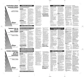 Notice OSTER VOLT Tondeuse