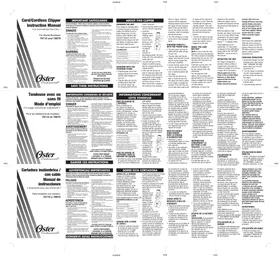 Notice OSTER JUICE Tondeuse