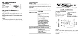 Notice CURTIS CD182 Lecteur/enregistreur de cd