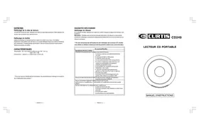 Notice CURTIS CD249 Lecteur/enregistreur de cd