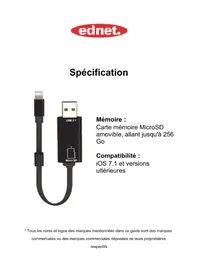 Notice Ednet 31519 Lecteur de mémoire