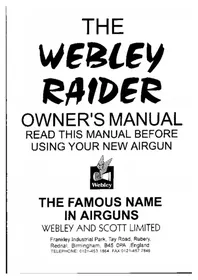 Notice Webley RAIDER Jouets