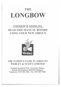 Notice Webley LONGBOW Jouets