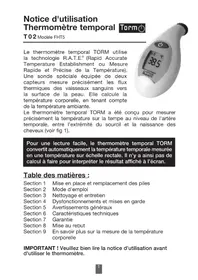 Notice TORM T02 Thermomètre
