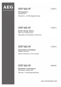 Notice AEG WSP 600 HF Chauffage