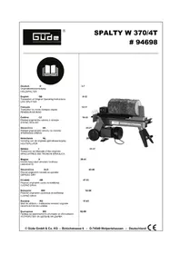 Notice Güde SPALTY W 3704T Fendeur de bois