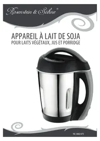 Notice Rosenstein & Söhne NC3682675 Machine à lait de soja
