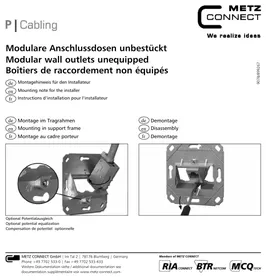Notice Metz Connect 1309160001E Prise murale