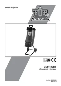 Notice TOP CRAFT TGS1800N Scarificateur