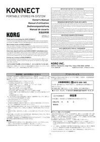 Notice KORG KONNECT Système de sonorisation
