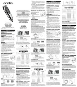 Notice Andis RACD Animaux domestiques