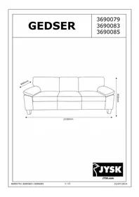 Notice JYSK GEDSER (210X85X84) Canape / sofa / banc