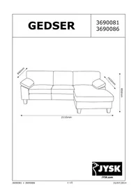 Notice JYSK GEDSER (211X85X141) Canape / sofa / banc
