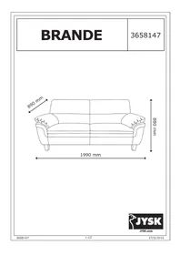 Notice JYSK BRANDE (3 SEAT) Canape / sofa / banc