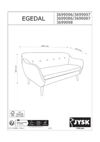 Notice JYSK EGEDAL Canape / sofa / banc