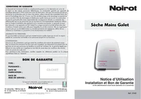 Notice NOIROT 2540 GALET Sèche-main