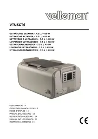 Notice VELLEMAN VTUSCT6 Ultrasonic cleaner