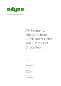 Notice Adyen API SEPA MIGRATION Terminal de paiement